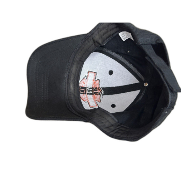 Harley Davidson Embroidered Baseball Cap, US Flag & H-D Motorcycle Logo, Black - Picture 4 of 5